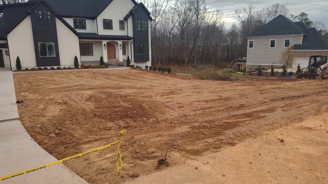 Excavation equipment on a Charlotte, NC site preparation project