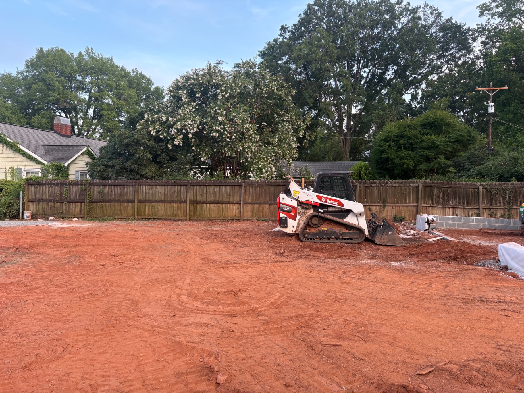 Grading equipment on a Charlotte, NC site preparation project